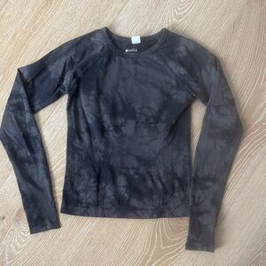 Zella Girl Long Sleeve size 7/8 grey and black tie dye